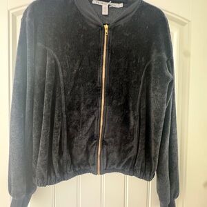 Michael Stars Black Teddy velvet Jacket Cozy Outerwear